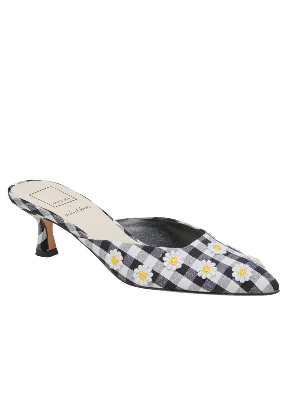 NWT For Love And Lemons X Dolce Vita Lilou Mule in Black/White Gingham